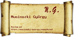 Musinszki György névjegykártya